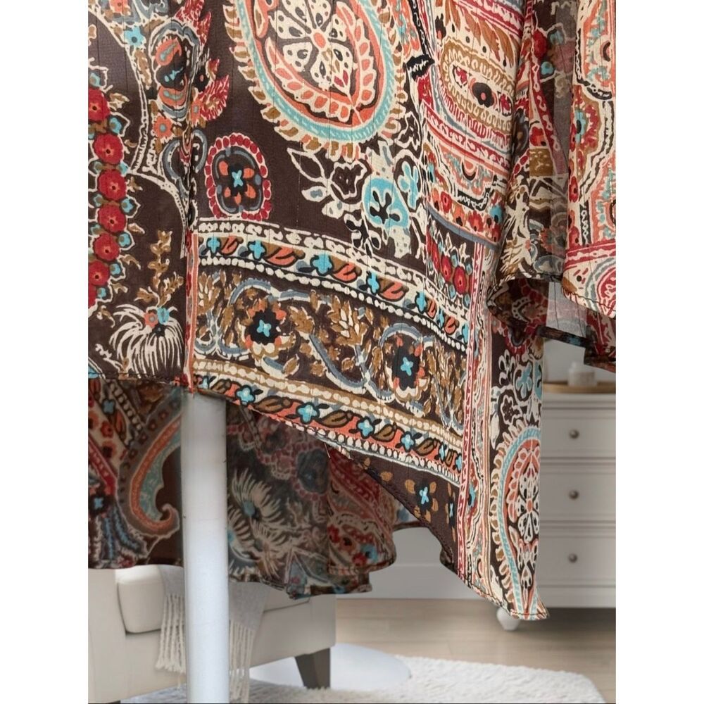 Lane Bryant Semi Sheer Boho Scarf Top Tunic Sz 18/20 2X - Picture 11 of 14